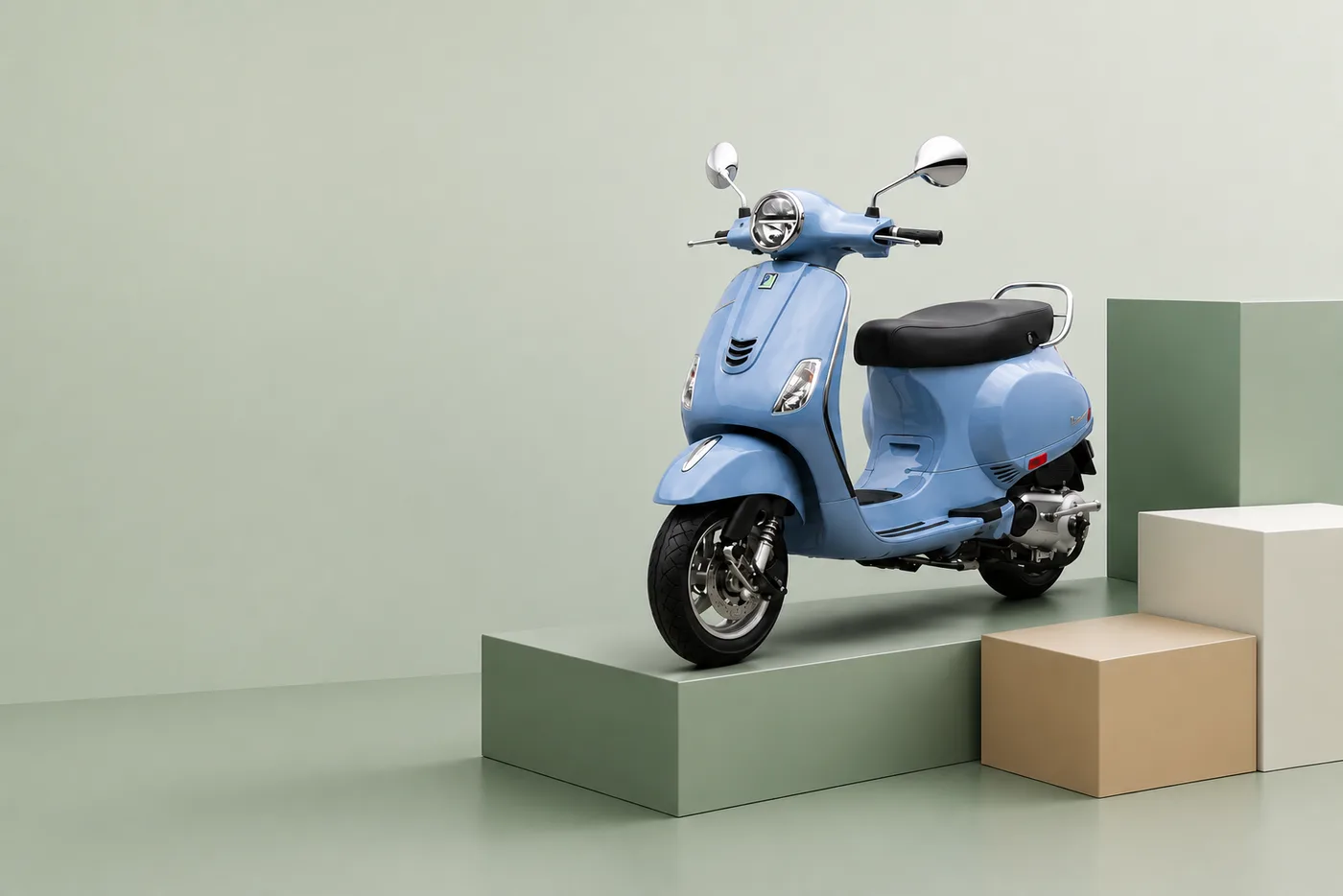 Vespa at SKBM, the Vespa showroom in Coimbatore, Tamil Nadu