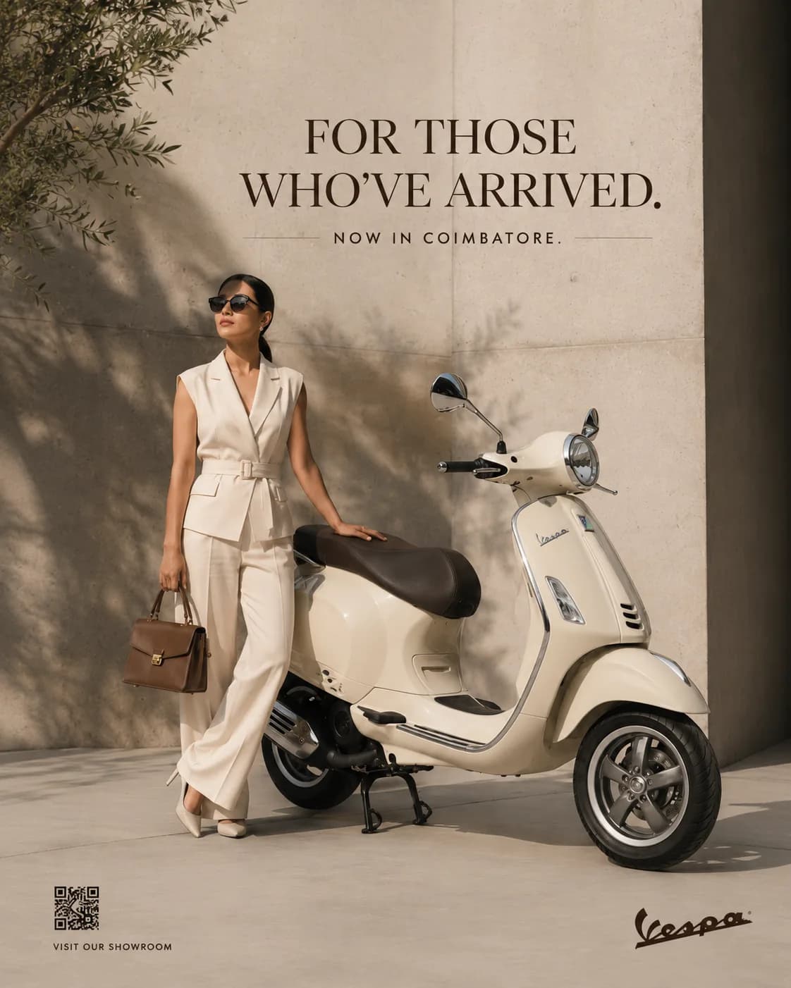 Vespa — for those who've arrived. Now in Coimbatore.