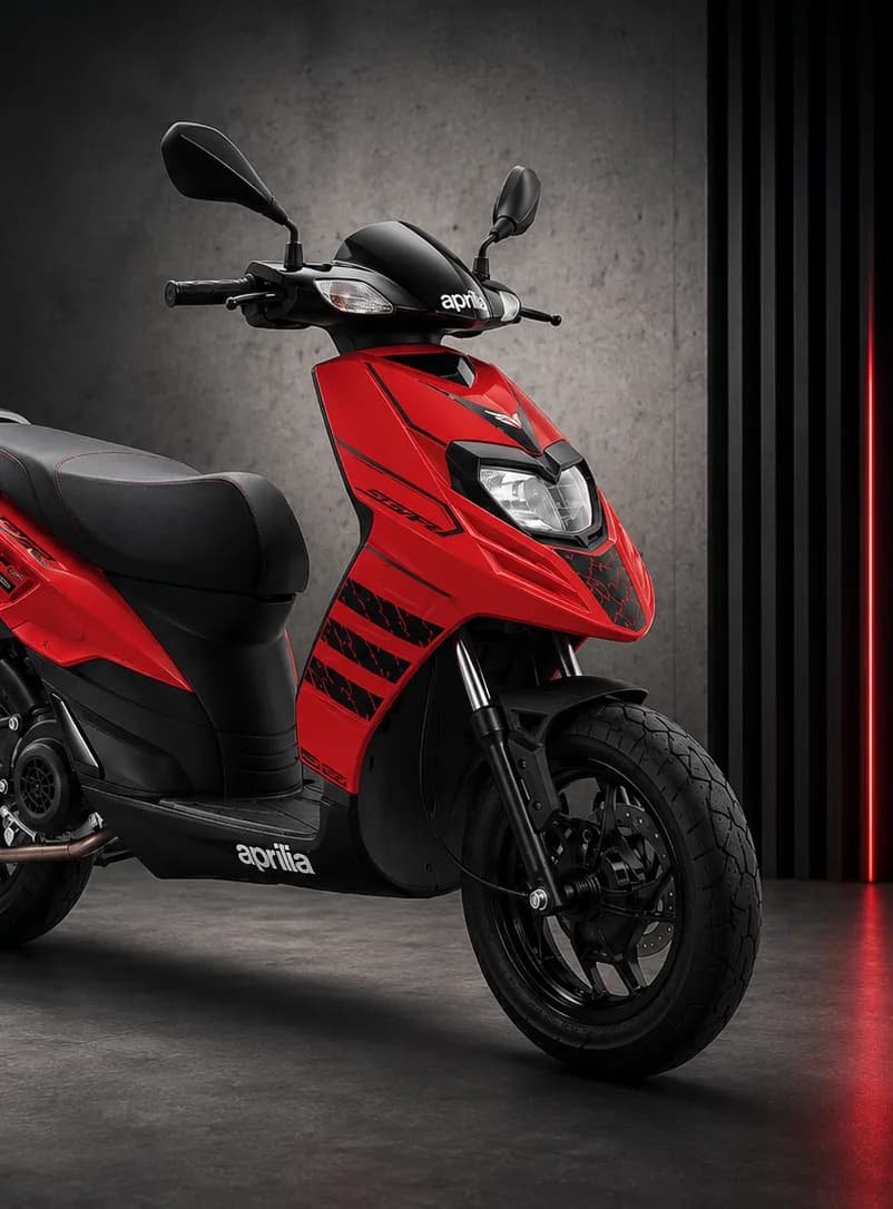 Aprilia Storm 125 at SKBM, the Aprilia showroom in Coimbatore, Tamil Nadu